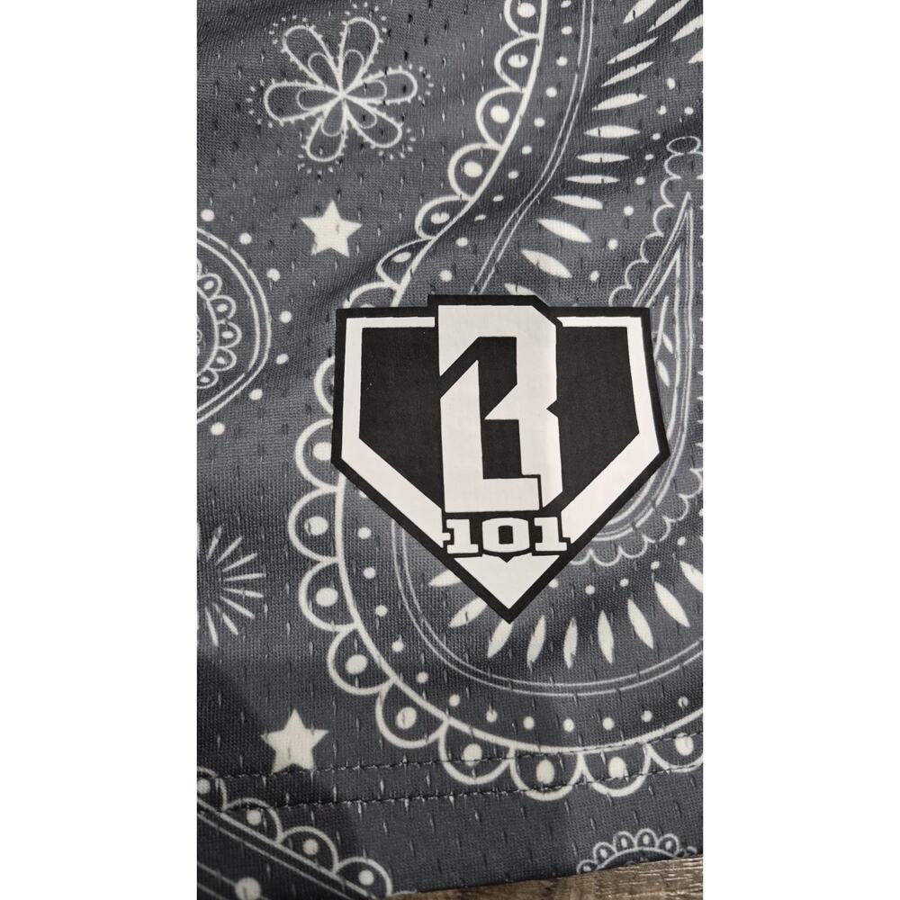 Baseball Lifestyle 101 BL101 Paisley Shorts Men’s Large Gray NWT Athletic - Picture 3 of 9